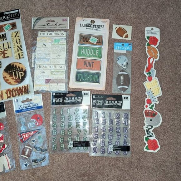 NEW Lot 18 Football Player Homecoming Scrapbook Dimensional Sticker Cut Out Game - Picture 3 of 3